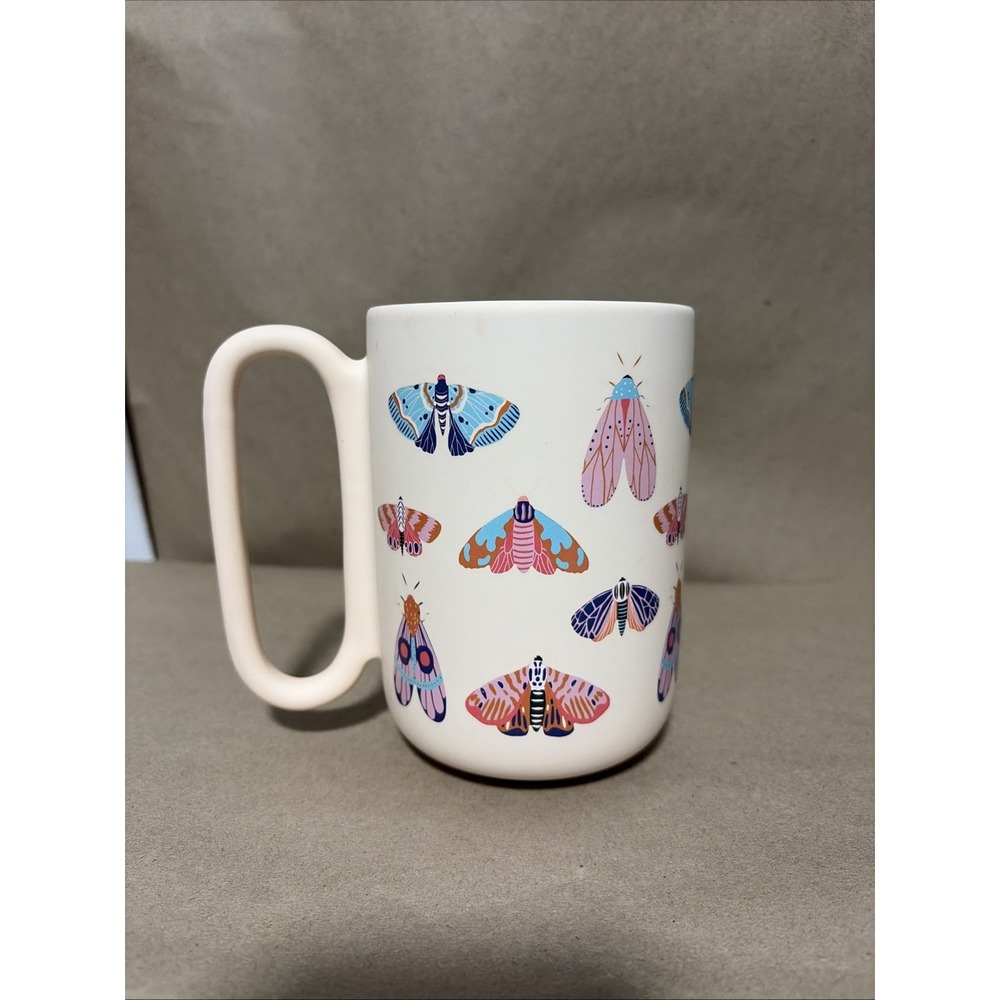 Thyme & Table Moth Collection Ceramic Mug Coffee Cup 18.6oz Multicolor Matte
